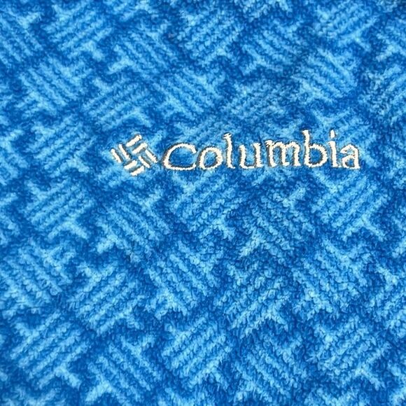 Columbia Women’s Blue Mock Neck Zip Up Long Sleeve Abstract Pattern Pullover- Lg - Picture 11 of 14
